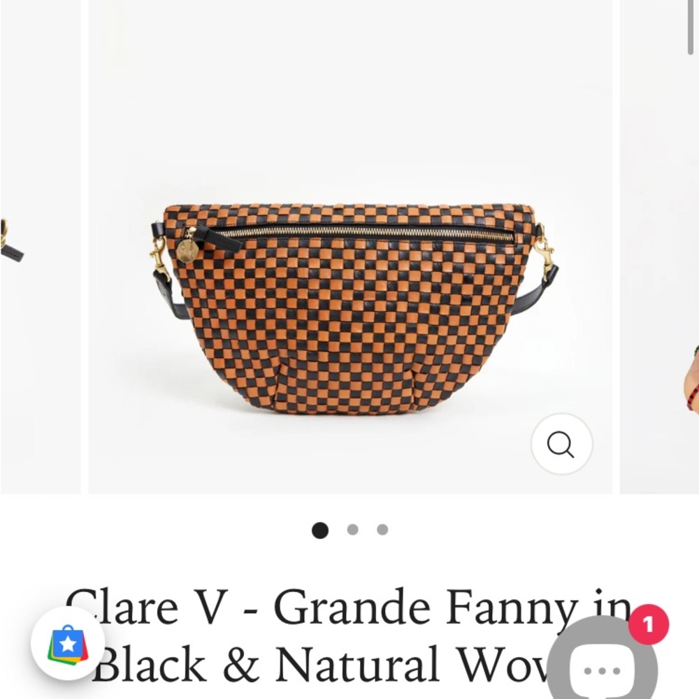 **ISO***Clare V Checkered Black and Tan Fanny Pack